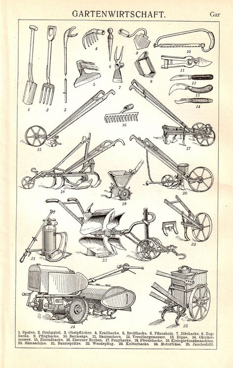 All sizes | Vintage German Dictionary page | Flickr - Photo Sharing! German Dictionary, Farm Implements, Garden Tags, Tractor Implements, Antique Woodworking Tools, Homestead Farm, Old Farm Equipment, Farm Tools, Antique Tractors