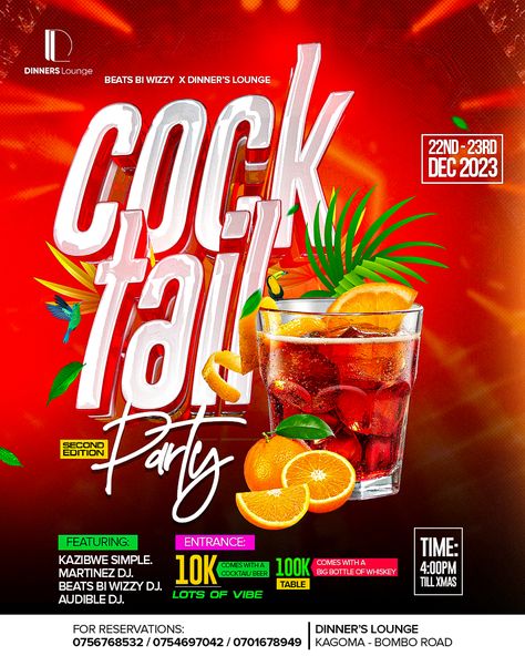 Designed by Phatgraphics Ug #christmas #cocktail #partyflyer #party #flyertemplate Cocktail Party Poster Design, House Party Graphic Design, Cocktails Poster Design, Bar Poster Design, Christmas Event Poster, Cocktail Poster Design, Cocktail Party Poster, Cocktail Flyer, Cocktail Party Flyer