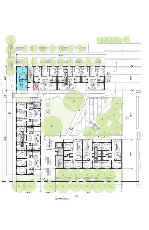 Lorcan O’Herlihy Architects [LOHA] - UCSB San Joaquin Student Housing | The Plan Student Hostel Design Floor Plans, Small School Layout, Student Housing Plan, Student Housing Architecture, Dorm Planning, Social Housing Architecture, Student Hostel, California Santa Barbara, University Housing