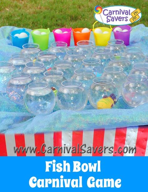 Fish Bowl Carnival Game - Easy Setup - great for school carnivals and fundraising carnivals too! Fundraising Carnival, Easy Halloween Games, Festival Activities, Diy Carnival Games, Carnival Games For Kids, Theme Carnaval, Church Picnic, Fall Carnival, Birthday Carnival