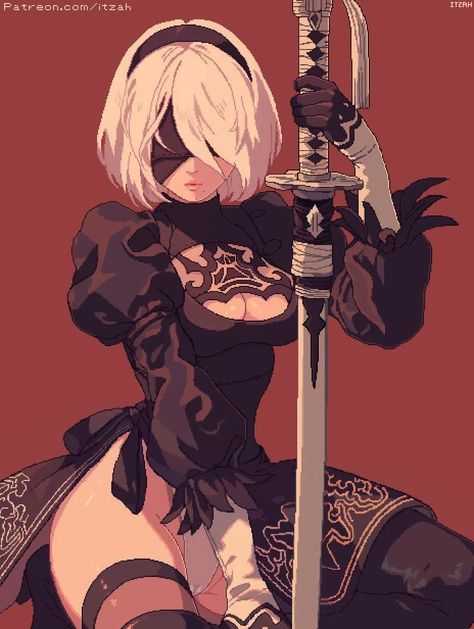 Nier Automata 2, Nier Characters, Nier Automata Cosplay, Copic Drawings, 2b Nier Autómata, Harley Quinn Artwork, Sketch Poses, Who Is Next, Nier Automata