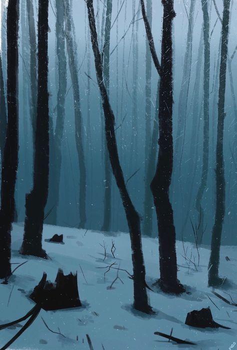 Forest Art Drawing, Digital Art Inspiration, Background Night, Forest Drawing, Night Illustration, Bg Design, Snow Forest, Forest Background, Night Background