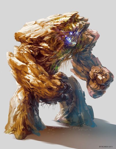 Boss Monster, Earth Elemental, Monster Manual, Humanoid Creatures, Creature Artwork, Dnd Monsters, Cool Monsters, Splash Art, Fantasy Beasts