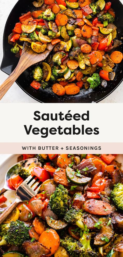 Healthy Vegetable Heavy Dinners, Steamed Vegetable Medley, Vegetable Medley Recipes Sauteed, Healthy Sauteed Vegetables, Steamed Mixed Vegetables, Cast Iron Vegetables, Vegetable Saute Recipe, Vegetable Melody Recipes, Steamed Veggies Seasoned