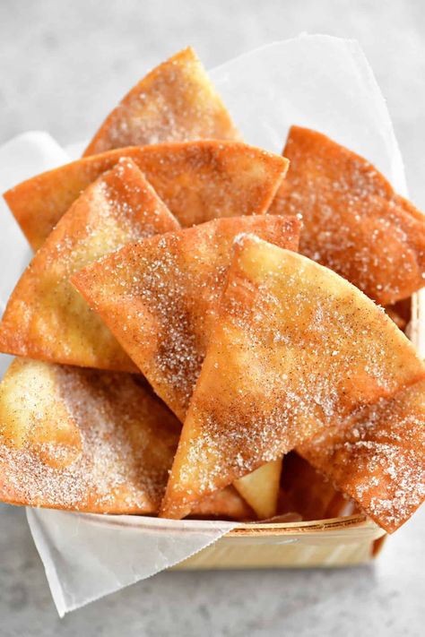 Cinnamon Sugar Chips, Cinnamon Chip Recipes, Tortilla Dessert, Flour Tortilla Chips, Fried Tortilla Chips, Cinnamon Sugar Tortillas, The Boiled Egg Diet, Gunny Sack, Cinnamon Tortilla Chips