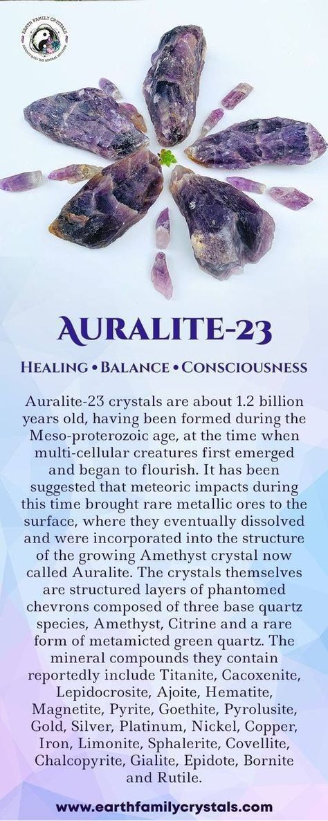 Who loves Auralite-23?? We have so many beautiful pieces at the EFC headquarters! Let us know if you want to see some of the specimens we have available, we'll post pics! Crystals Meaning, Auralite 23, Northern Ontario, Crystal Uses, Crystal Guide, Magical Stones, Crystals Healing Properties, Amethyst Healing, Crystals Healing