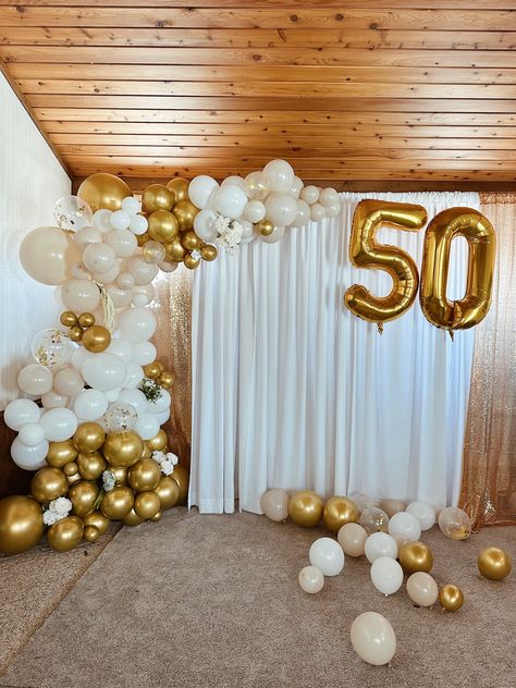 50th Birthday Ideas For Women Backdrop, Balloon Arch 50th Birthday, 50 Balloon Arch, 50th Anniversary Backdrop, 50th Anniversary Balloon Arch, 50th Birthday Backdrop Ideas For Women, 50th Birthday Balloon Garland, 50th Birthday Balloon Decorations, 50th Birthday Balloon Ideas