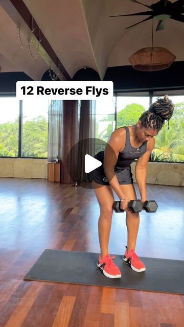 Ariel Belgrave | Health & Fitness Coach on Instagram: "[📌 save for later] Grab your dumbbells and give this quick upper body workout a try! These exercises will help tone/strengthen your arms, shoulders, and back. 💪🏽  Had to bring some early 2000s vibe to this one because whyyyyy not?! 🎶   WORKOUT DETAILS 👇🏽  Complete 12 reps of each move. 3 rounds.  1️⃣ Arnold Press 2️⃣ Eccentric Bicep Curls 3️⃣ Tricep Kickbacks 4️⃣ Bent Over Rows 5️⃣ Reverse Flys 6️⃣ Upright Rows  You got thissss, boo! 💪🏽  [💬 comment ‘GUIDE’] for FREE access to my top fitness, nutrition, and mindset tips!  👚: @underarmourwomen Runsie  #homeworkout #workoutroutine #strengthtraining #fitnesstrainer #personaltrainer #blacktrainers #dctrainer #fitness #workoutathome #fitnessinfluencer" Dumbbell Workout Upper, Reverse Flys Workout, Back Workout Women Gym Dumbell, Arm Workout Dumbell Women, Arm Workout Women Dumbell, Dumbell Workout For Women, Sculpt Exercises, Dumbell Workout Women, Arm And Back Workout Women