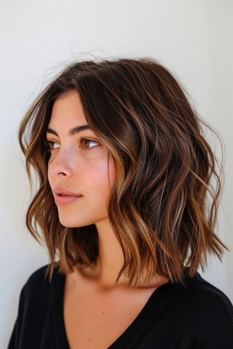 California Brunette Hair, California Brunette, Brunette Hair With Highlights, Brunette Balayage Hair, Brown Hair Balayage, Wavy Bobs, Balayage Brunette, Hair Color And Cut, Hair Envy