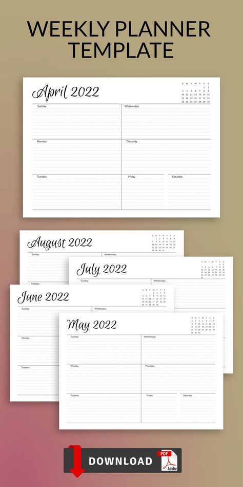 Weekly Planner Template, Weekly Planner Ideas Layout, Weekly Planner Print, Weekly Schedule Template digitaltravelplanner #plannerparaimprimir #morningbasketplanner Journal Ideas Weekly, Planner Ideas Layout, Free Printable Weekly Calendar, Weekly Planner Ideas, Planner Template Weekly, Free Printable Monthly Planner, Weekly Planner Printable Templates, Weekly Schedule Template, Horizontal Weekly Planner