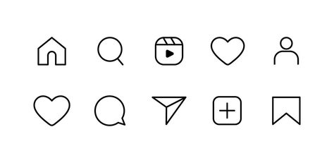 social media flat icons set notification speech bubble for like share save comment buttons Camera Search Heart Home web symbols and icons Free Vector Search Icon Aesthetic, Social Media Icons Aesthetic, Website Symbol, Best Hd Background, Instagram Symbols, Instagram Heart, Instagram Graphics, Flat Icons Set, Drawing Journal