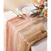 Brown And Pink Table Setting, Fall Theme Table Decor, Fall Baby Shower Table Centerpieces, Mom Brunch, Cheese Cloth Table Runner, Fall Bridal Shower Decorations, Fall Party Decor, Boho Table Decor, Table Runner For Wedding