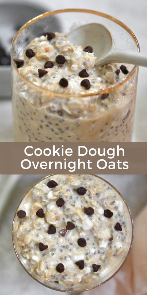 Crave-worthy Cookie Dough Overnight Oats made with healthy staples like chia seeds, nut butter, and cottage cheese! With over 15g protein, this easy and fun make-ahead breakfast takes almost no time to make and will keep you full all morning long. Great for meal prep! Healthy Staples, Cookie Dough Overnight Oats, Healthy Recipes Breakfast, Overnight Oats Recipe Easy, Best Overnight Oats Recipe, Healthy Cookie Dough, Oat Recipes Healthy, Kitchen Staples, Healthy Cookie