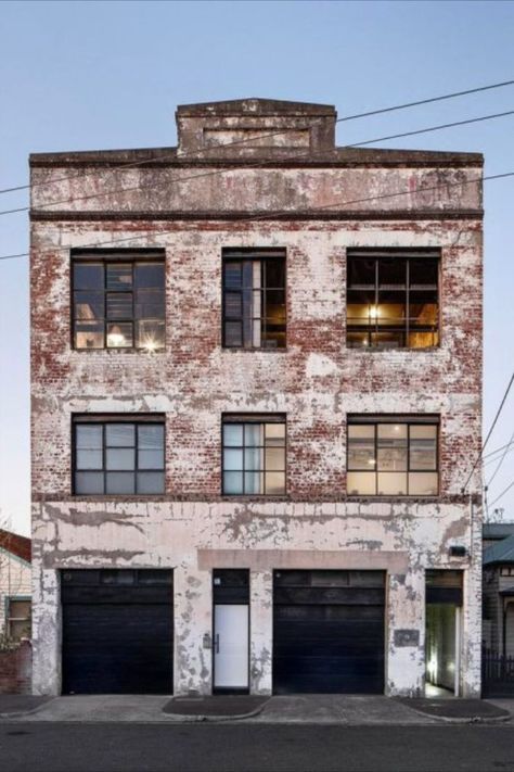 Warehouse Interior Design Industrial, Old Warehouse Exterior, Old Factory Architecture, Industrial Architecture Facade, Industrial Warehouse Home, Industrial Warehouse Design, Warehouse Exterior, Warehouse Architecture, Warehouse Interior