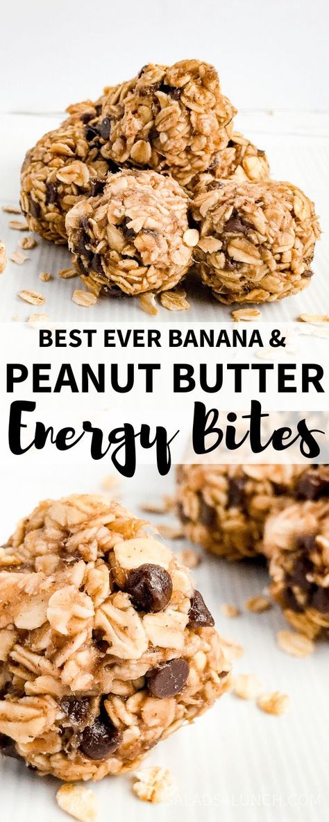 Old Bananas What To Do With, Banana Energy Bites, Banana Energy, Banana And Peanut Butter, Oatmeal Bites, Peanut Butter Energy Bites, Peanut Butter Bites, No Bake Energy Bites, No Bake Peanut Butter