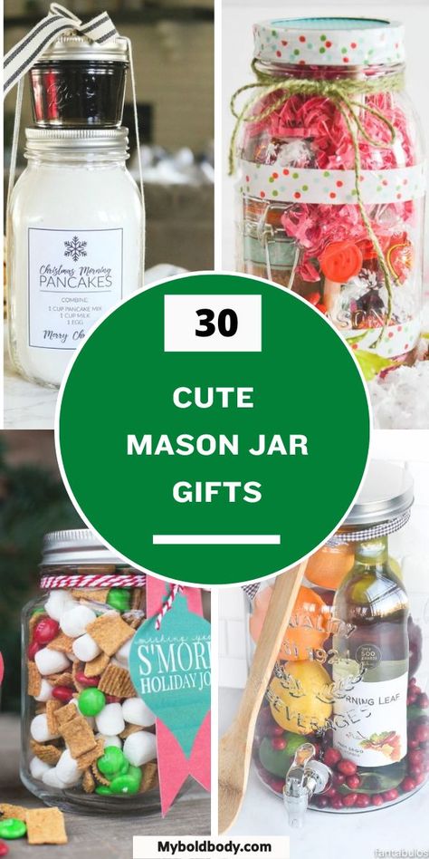 Cheap Mason Jar Christmas Gifts, S'mores In A Jar, Mason Jar Crafts Halloween, Small Mason Jar Christmas Gifts, Easy Jar Gifts, Easy Mason Jar Christmas Gifts, Pint Jar Gifts, Mason Jar Treats Gifts, Gifts In A Jar Ideas Diy Simple