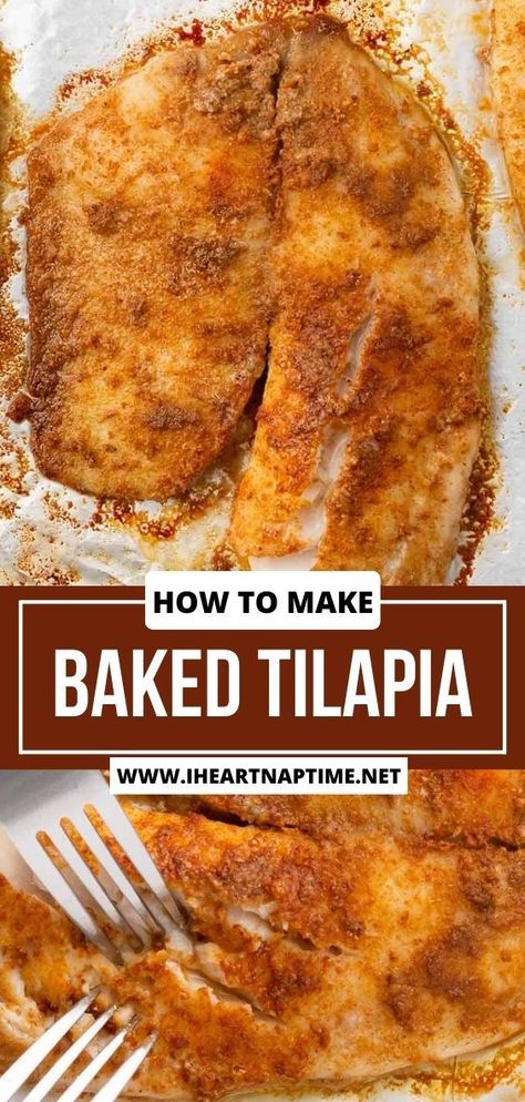 Tilapia Seasoning, Baked Tilapia Fillets, Easy Tilapia, How To Cook Tilapia, Tilapia Recipes Easy, Baked Tilapia Recipes, Tilapia Recipe, Fish Recipes Baked, 30 Minute Meals Easy