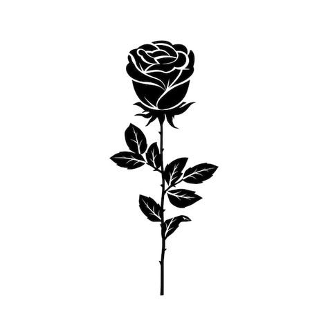 Free vector flat design rose silhouette | Free Vector #Freepik #freevector #outline #flower-silhouette #illustrations #flat-illustration Black Flowers Tattoo, Rose Silhouette, Goth Tattoo, Mountain Silhouette, Mountain Drawing, Flower Silhouette, Rose Illustration, Rose Tattoo Design, Rose Drawing