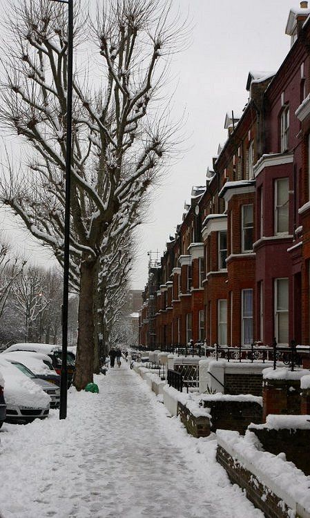 U.K. Snow Day, Maida Vale, #London, England  | by drewpost on Flickr London Snow, Maida Vale, London Dreams, Söt Katt, London Aesthetic, Winter Scenery, London Town, Snowy Day, London Street