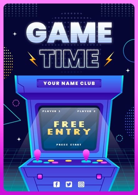 Event Poster Design Inspiration, Retro Games Poster, Idle Game, Gaming Poster, Poster Template Free, Video Game Posters, Gaming Posters, Game Poster, Event Poster Design