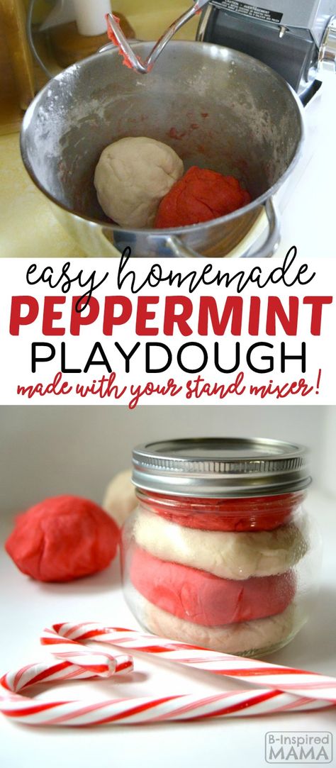 Peppermint Playdough, Peppermint Play Dough, Easy Homemade Playdough, Easy Homemade Playdough Recipe, Diy Playdough, Preschool Sensory, Homemade Playdough Recipe, Peppermint Extract, Toddler Teacher