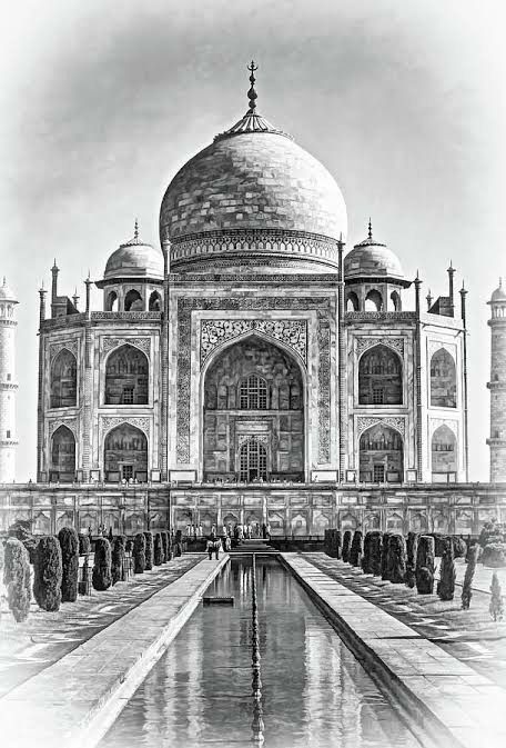 Taj Mahal Sketch, Taj Mahal Drawing, Tac Mahal, Pencils Drawings, Buildings Art, Landscape Pencil Drawings, Landscape Architecture Drawing, Perspective Drawing Architecture, A Level Art Sketchbook