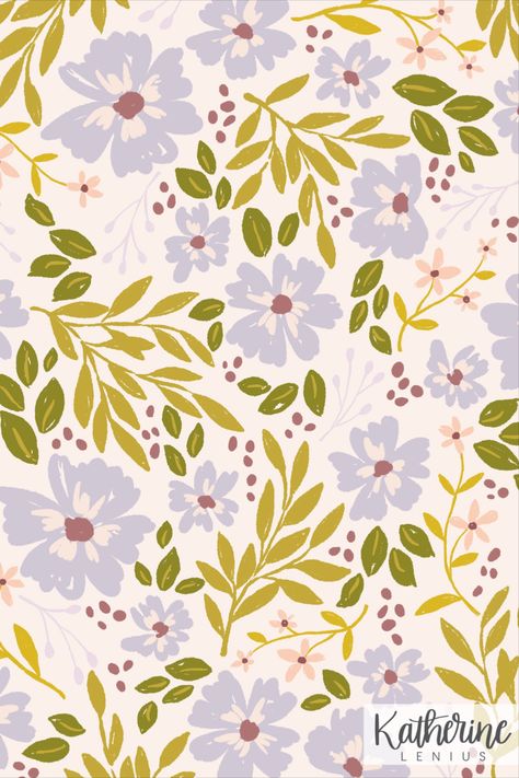 Floral Pattern Watercolor, Floral Surface Pattern, Spring Flower Pattern, Floral Surface Pattern Design, Spring Floral Pattern, Trending Patterns 2024, Simple Flower Design Pattern, Repeat Pattern Design Textiles, Floral Print Design Pattern