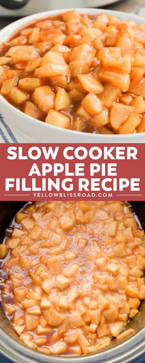 Pie, Crock Pot Apple Pie Filling, Crockpot Apple Pie, Slow Cooker Apple Pie, Caramel Apple Pie Filling, Homemade Caramel Apple, Cream Pancakes, Apple Pie Filling Recipes, Simply Food