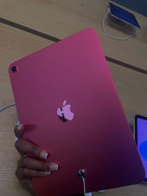 Hot Pink School Aesthetic, Hot Pink Ipad Aesthetic, New Pink Ipad, Apple Products Pink, Ipad Pics Aesthetic, Pink Ipad Asthetic, Pink I Pad Aesthetic, Ipad Girly Aesthetic, Hot Pink Vision Board