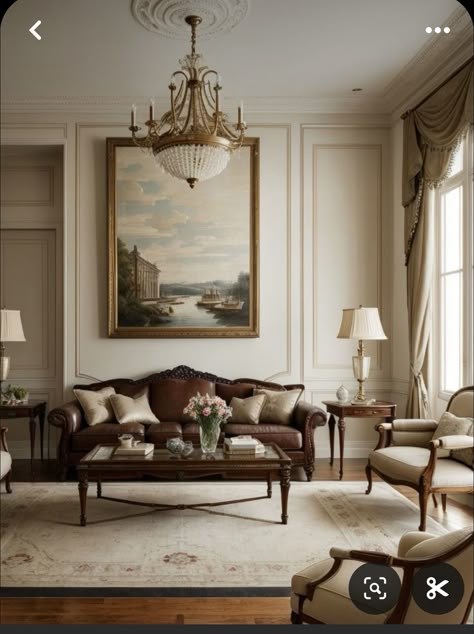 Sitting Room Interior Design, Formal Living Room Designs, French Interior Design, Casa Vintage, Classic Living Room, Living Room Design Decor, Traditional Living Room, Dream House Interior, Decor Home Living Room