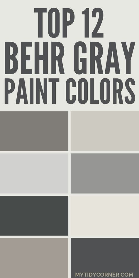 Collage of the top gray paint colors Behr. Granite Grey Paint, Behr Mainsail, Silver Ash Paint Behr, Light Gray Paint Colors Behr, Pewter Wall Color, Home Depot Gray Paint Colors, Behr Blue Green Gray Paint Colors, Behr Dark Grey Paint Colors, Gray Colors For Living Room Walls