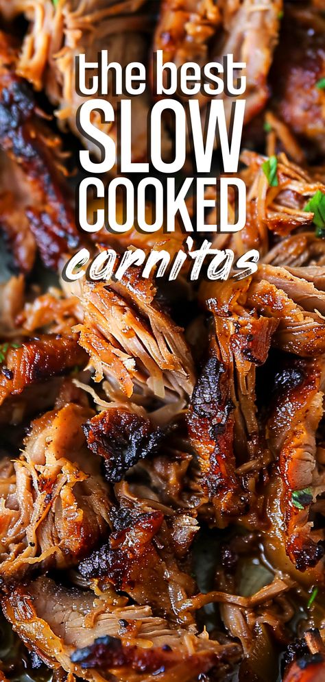 Crispy Slow Cooker Carnitas – Chasety Slow Cooker Pork Carnitas Tacos, Carnitas Crockpot, Crispy Carnitas, Pork Roast Crock Pot Recipes, Easy Delicious Meals, Slow Cooker Carnitas, Crockpot Pork Roast, Pot Roast Crock Pot Recipes, Pork Crockpot Recipes