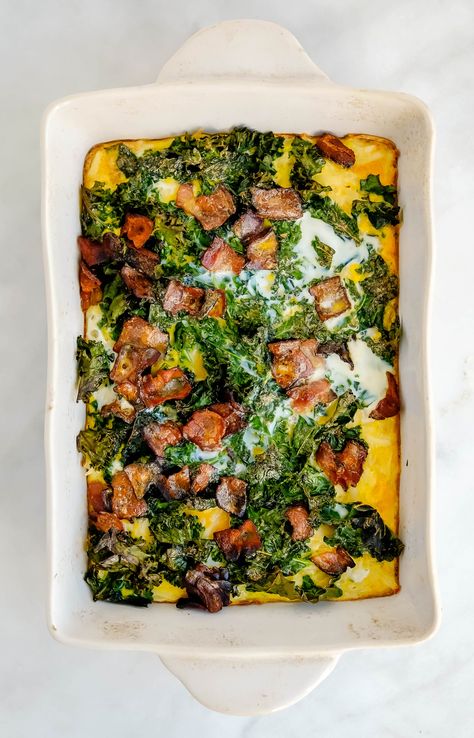 Whole 30 Bacon, Hashbrown Egg Bake, Breakfast Hashbrown Casserole, Bacon Kale, Paleo Meal Prep, Hashbrown Casserole, Cooking For A Group, Egg Bake, Whole 30 Breakfast