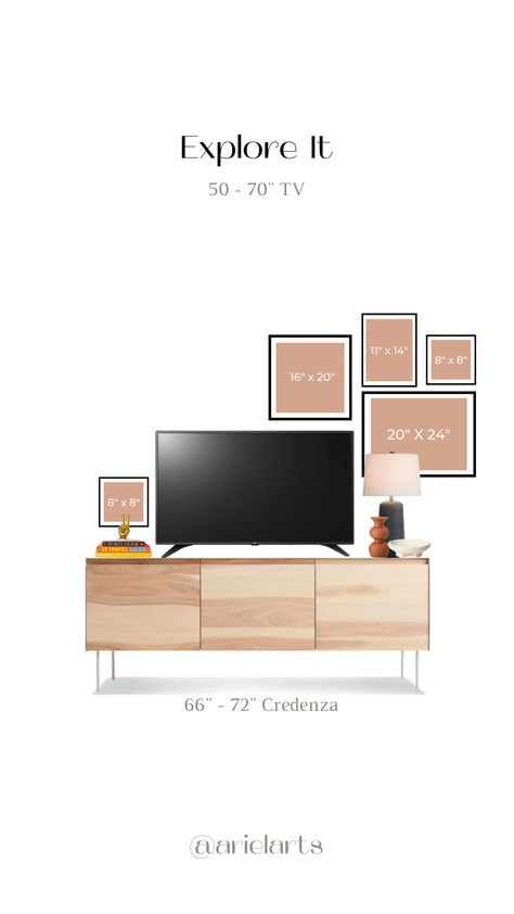 Decorate around tv Bedroom Decor Tv On Dresser, Tv Wall Not Centered, Wall Decor Behind Tv Stand, Blank Wall Around Tv, Behind Tv Gallery Wall, Living Room Wall Above Tv, Wall Collage Around Tv, Tv Wall With Photo Frames, Around The Tv Decor Ideas