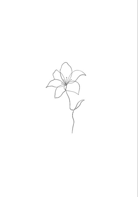 Tattoos Lily Flower, A Lily Tattoo, Watering Can Tattoo Fine Line, Lily Tattoo Dainty, Simple Lily Tattoo Outline, One Line Water Lily, Small Lily Tattoo Simple, Single Line Lily Tattoo, Fine Line Lily Flower Tattoo