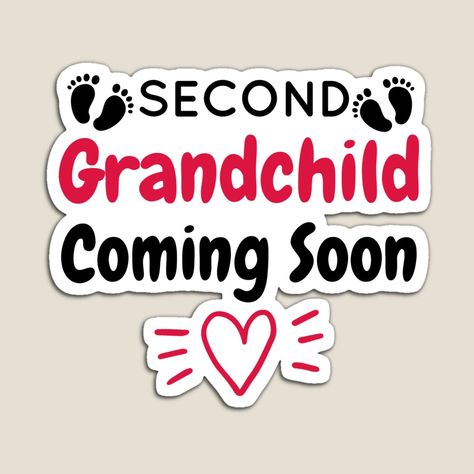 Get my art printed on awesome products. Support me at Redbubble #RBandME: https://www.redbubble.com/i/magnet/Cute-Baby-Announcement-Second-Grandchild-Coming-Soon-Grandchild-Reveal-by-aminespain/108075904.TBCTK?asc=u Second Grandchild Announcement, Grandchild Announcement, Baby Announcements, Christmas Crafts Diy, Pick One, Grandchildren, Baby Announcement, Diy Christmas