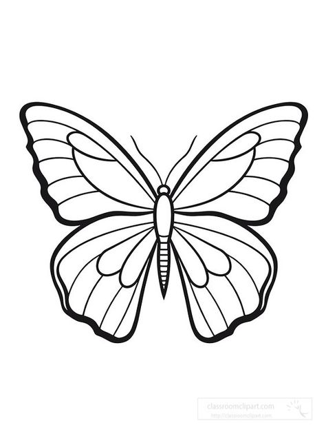 butterfly simple black outline coloring printable clipart Butterfly Printable Template, Butterfly Drawing Outline, Butterfly Simple, Easy Butterfly Drawing, Butterfly Art Drawing, Butterfly Black And White, Animal Outline, Butterfly Sketch, Butterfly Outline