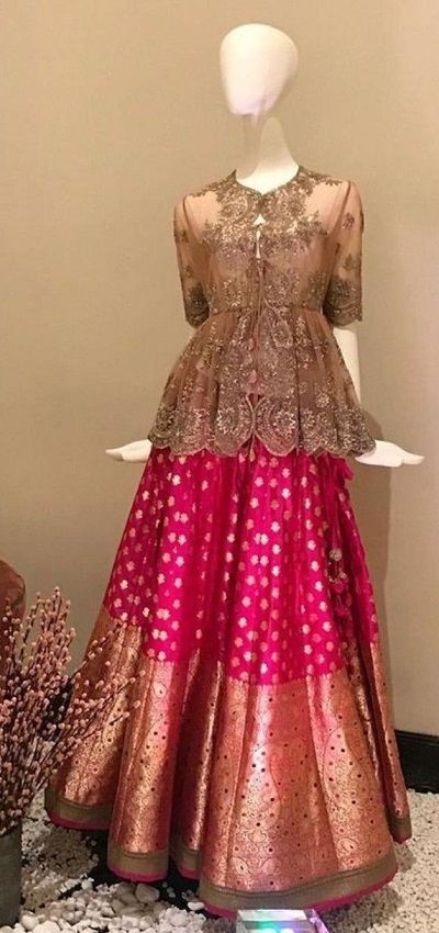 Top 50 Latest Peplum Lehenga Blouse Designs For Weddings and Parties Lehenga Blouse Designs Bridal, Hairstyles Wedding Updo, Blouse Designs Bridal, Peplum Lehenga, Lengha Blouse Designs, Updo Bridal, Long Blouse Designs, Lehenga Bridal, Lehenga Saree Design