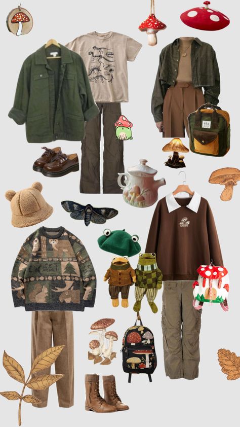 Cottagecore Aesthetic Male Outfits, Fairy Core Guy Outfits, Cottagecore Outfits For Men, Frog And Toad Aesthetic Clothes, Cottagecore Gender Neutral, Indie Outfits 2023, Goblin Aesthetic Outfits, Baggy Cottagecore Outfits, Cottage Core Nonbinary Outfits