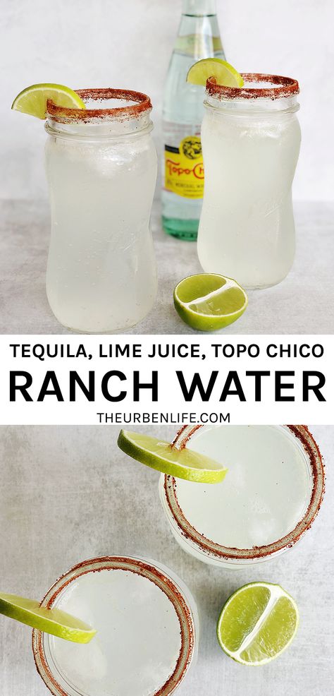 Texas Ranch Water, Ranch Water Cocktail, Ranch Water Recipe, Ranch Water, Texas Ranch, Boozy Drinks, Cocktail Recipes Easy, Cocktail Drinks Recipes, Delish Recipes