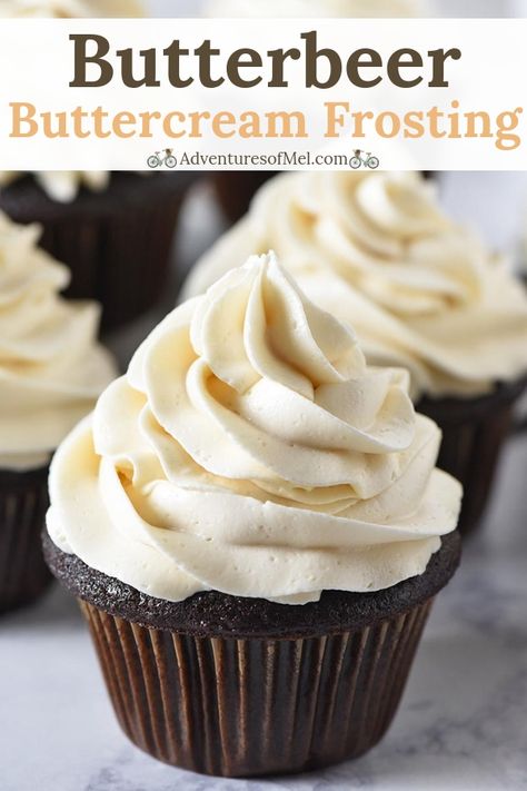 Butterbeer Cake, Fluffy Icing, Best Chocolate Cupcakes, Chocolate Hazelnut Cake, Disney Recipes, Cake Frosting Recipe, Bake Goods, Best Sweets, Cake Fillings