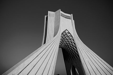 Iran Freedom Tower. Black White Picture. Monochrome Photography. Azadi Tower, Freedom Tower, White Picture, Tehran, Iconic Landmarks, The Freedom, Stand Tall, Iran, Travel Photography