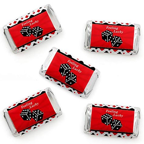 Amazon.com: Las Vegas - Mini Candy Bar Wrapper Stickers - Casino Party Small Favors - 40 Count: Gateway Las Vegas Party Theme, Miniature Candy, Las Vegas Party, Easy Party Decorations, Candy Bar Labels, Vegas Party, Candy Stickers, Casino Night Party, Easy Parties