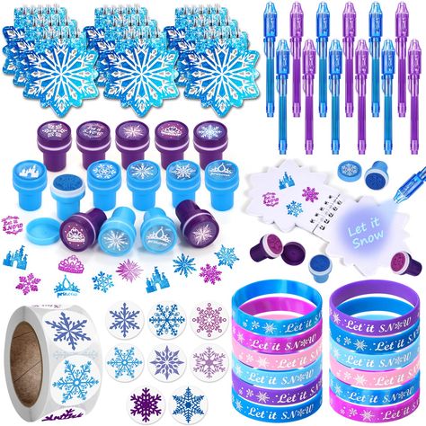 PRICES MAY VARY. Unique Frozen Birthday Party Favors - We offer 12 invisible ink pens (purple and blue), 12 snowflake notebooks, 12 frozen silicone bracelets, 24 stampers (with castle, snowflake, princess crown pattern), 1 roll of snowflake stickers, for a total of 61pcs. This is a complete set of elsa frozen party favors that kids especially girls will love, these are the perfect gifts. Ideal Frozen Party Gifts - Our frozen party favors set comes in blue and purple, and most accessories feature Elsa Frozen Birthday, Elsa Frozen Party, Frozen Birthday Party Favors, Winter Party Favor, Invisible Ink Pen, Frozen 3rd Birthday, Frozen Birthday Party Decorations, Frozen Party Favors, Elsa Birthday Party