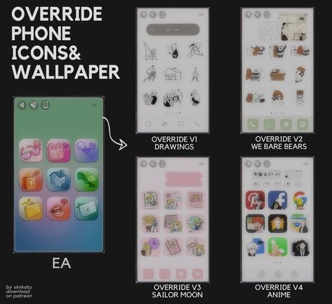 override phone: icons & wallpaper | Patreon Sims 4 Phone Wallpaper Override, Sims 4 Phone Override, Ts4 Loading Screen, Sims 4 Overrides, Sim4 Mods, Sims 4 Free Mods, Movie Map, Sims Gameplay, Sims 4 Cheats