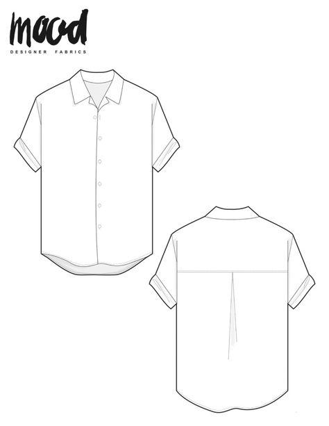 The Carya Shirt - Free Unisex Sewing Pattern - Mood Sewciety T Shirt Patterns To Sew, Free Mens Shirt Pattern, Men’s Shirt Pattern Free, Free Button Up Shirt Sewing Pattern, Sewing Pattern Mens Shirt, Sewing Patterns For Men Shirt, Men's Shirt Patterns Free, Mens Free Sewing Patterns, Men Shirts Pattern