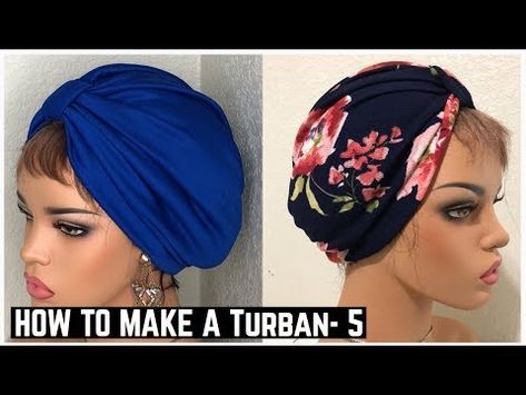 HOW TO MAKE A TURBAN STYE 5 - YouTube How To Sew A Turban Head Wraps, How To Make Turban, Turban Diy, Turban Headband Tutorial, Bone Model, Pattern Construction, Chemo Turbans, Turban Tutorial, Mask Patterns