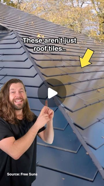 Sam | Sustainable Living on Instagram: "Roof tiles that are solar panels too! Would you have these on your roof? #goodnews #sustainableliving #solar #ecofriendly #sustainability #cleanenergy" Ecofriendly Houses, Solar Panel Roof Design, Solar Panel Roof, Solar Tiles, Solar Panels Roof, Clay Tiles, Roof Tiles, Clean Energy, Roof Design