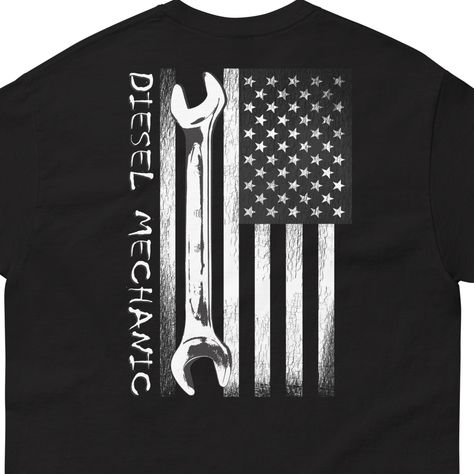 Truck Mechanic, Mechanic Shirt, Diesel Mechanics, Mechanic Shirts, Shipping Products, Tech Shirt, American Flag Shirt, Bull Skulls, Flag Shirt