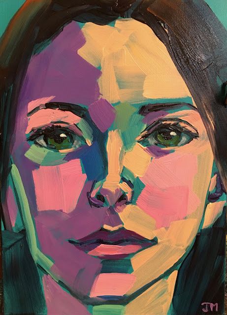 Jessica Miller Paintings: Half-Hour Portrait Jessica Miller, Portrait Women, Acrylic Portrait Painting, British School, Abstract Portrait Painting, Portraiture Painting, Contemporary Abstract Art, Arte Inspo, Abstract Portrait